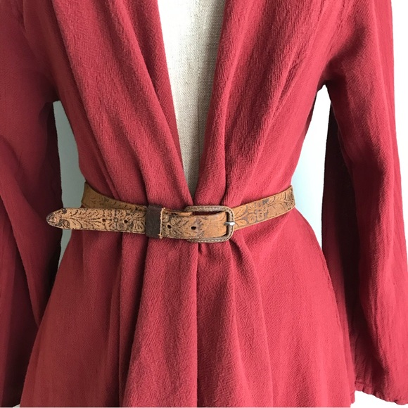 Oh My Gauze! Sweaters Oh My Gauze Rust Red Gauze Kimono Cardigan Sz